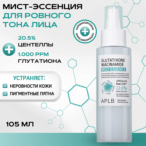 APLB Мист-эссенция с глутатионом и ниацинамидом для ровного тона Glutathione Niacinamide Mist 105 #1