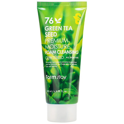 FARMSTAY Пенка для лица очищающая увлажняющая с семенами зеленого чая Green Tea Seed Premium Moisture Foam Cleansing 100 #1