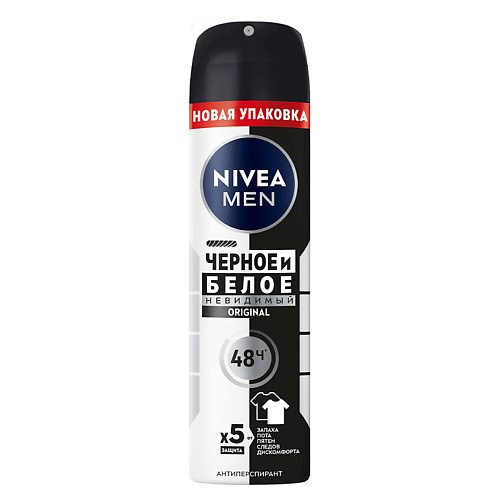 NIVEA MEN Дезодорант-антиперспирант спрей "Черное и Белое" Невидимый Original 150 #1