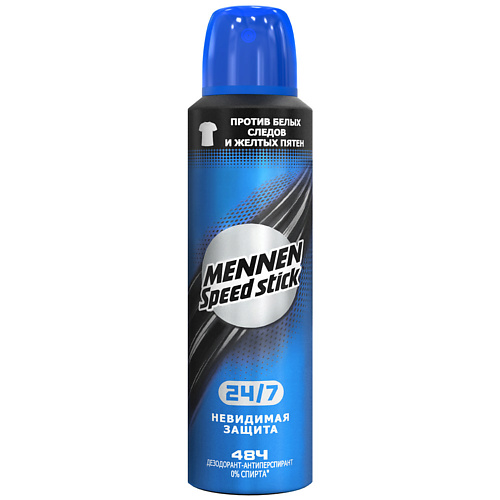 SPEED STICK Дезодорант мужской антиперспирант спрей Mennen 24/7 Невидимая Защита 150 #1