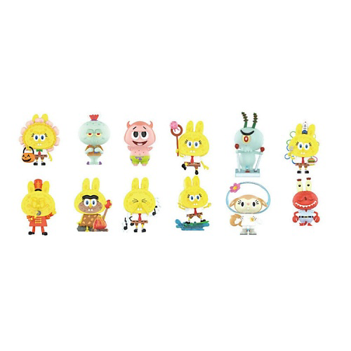 POP MART Игрушка-сюрприз Labubu The Monsters Spongebob Series ,рандомный выбор,2 шт, 9 см #1