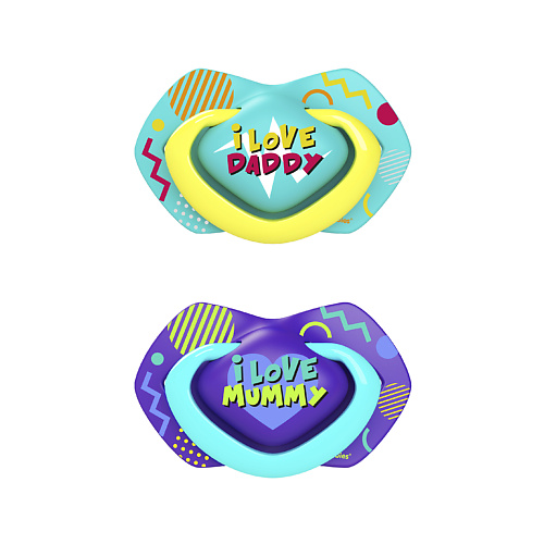 CANPOL BABIES Пустышка силиконовая Neon Love симметричная, 18+ месяцев #1