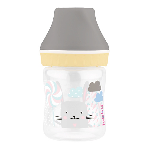 LUBBY Бутылочка для кормления с молочной соской с клапаном, широким горлом, с рождения 125 #1