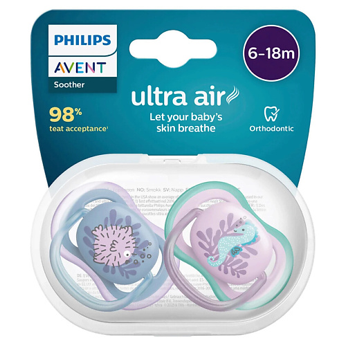 PHILIPS Пустышка силиконовая Ultra Air, 6-18 месяцев #1