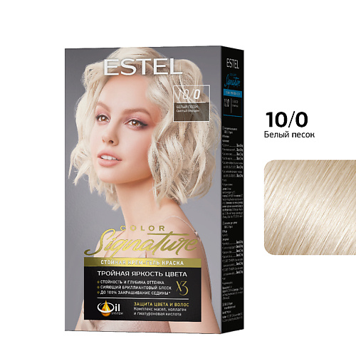 ESTEL PROFESSIONAL Стойкая крем-гель краска для волос ESTEL COLOR Signature 10/0 Белый песок 170 #1