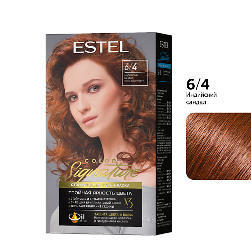 ESTEL PROFESSIONAL Стойкая крем-гель краска для волос ESTEL COLOR Signature 6/4 Индийский сандал 170 #1