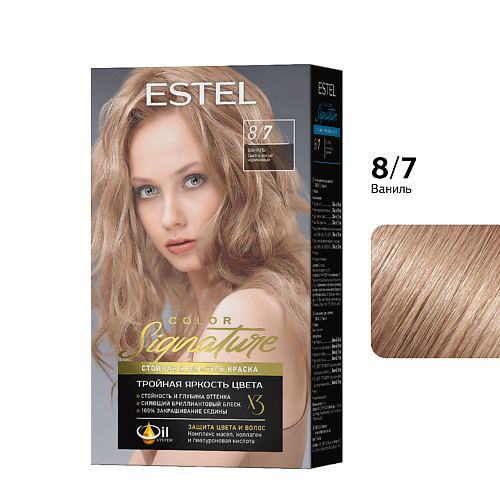 ESTEL PROFESSIONAL Стойкая крем-гель краска для волос ESTEL COLOR Signature 8/7 Ваниль 170 #1