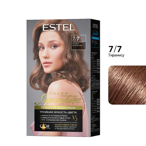 ESTEL PROFESSIONAL Стойкая крем-гель краска для волос ESTEL COLOR Signature 7/7 Тирамису 170 #1