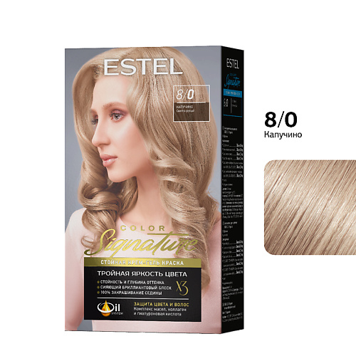 ESTEL PROFESSIONAL Стойкая крем-гель краска для волос ESTEL COLOR Signature Капучино 170 #1