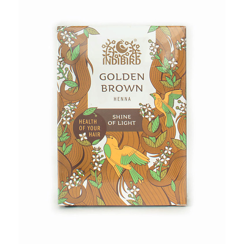 INDIBIRD Набор Хна золотисто-коричневая + Шапочка + Перчатки Golden Brown Henna #1