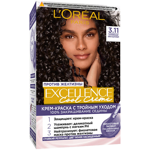 L'ORÉAL PARIS Стойкая крем-краска для волос Excellence Cool Creme #1