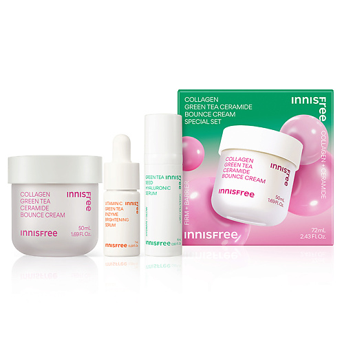 INNISFREE Набор с укрепляющим кремом с коллагеном и церамидами зелёного чая для упругости кожи Collagen #1