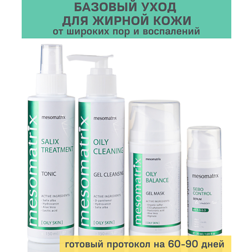 MESOMATRIX Набор косметики для жирной и кожи от прыщей, акне, постакне, черных точек 4 в 1 #1