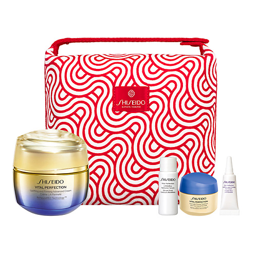 SHISEIDO Набор с лифтинг-кремом для лица, повышающим упругость кожи Vital Perfection Advanced в косметичке #1