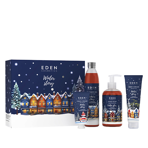 EDEN Подарочный набор новогодний Крем для рук + Жидкое мыло + Гель для душа + Крем для тела #1