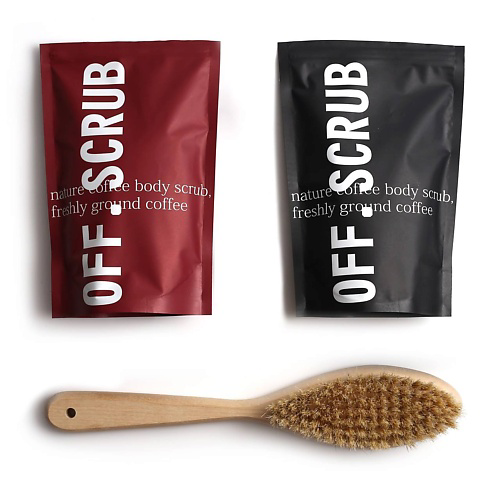 OFF.SCRUB Подарочный набор для ухода за телом: кокосовый скраб, кофейный скраб, щетка #1