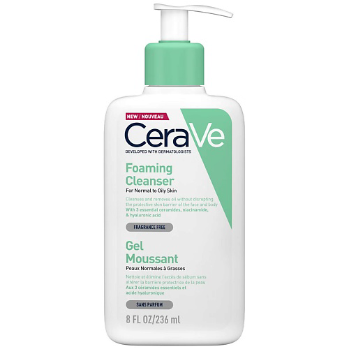 CERAVE Гель для умывания без парфюмерной отдушки, для нормальной и жирной кожи 236 #1