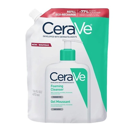 CERAVE Очищающий гель для лица для нормальной и жирной кожи Foaming Cleanser (сменный блок) 473 #1