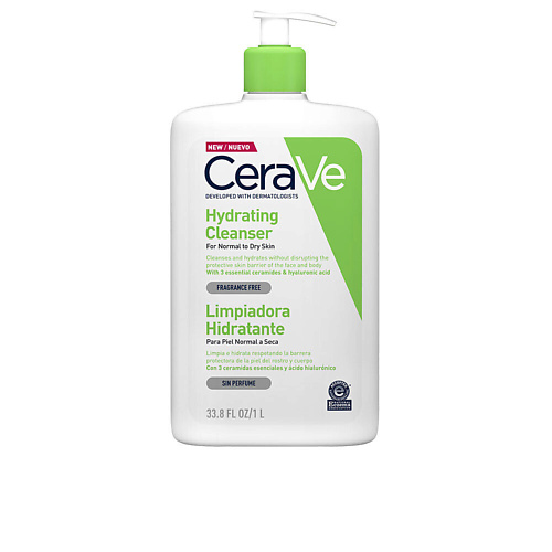 CERAVE Увлажняющий очищающий крем-гель с церамидами для нормальной и сухой кожи лица и тела 1000 #1