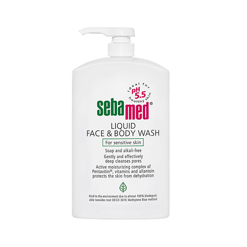 SEBAMED Очищающий пенящийся гель для чувствительной кожи лица и тела Liquid Face & Body Wash 1000 #1