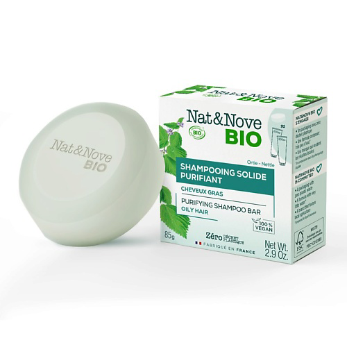 KERANOVE Твердый очищающий шампунь для жирных волос Nat & Nove Bio Shampoo Bar 85 #1