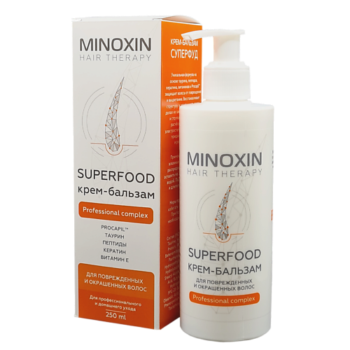 МИНОКСИН SUPERFOOD Крем-бальзам для поврежденных и окрашенных волос 250 #1