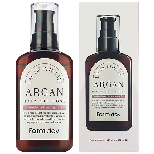 FARMSTAY Масло для волос аргановое с ароматом розы Agran Hair Oil Rose 100 #1