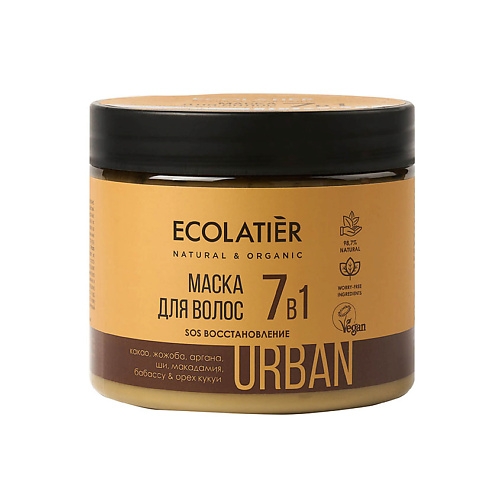 ECOLATIER Ecolatier Маска для волос SOS Восстановление 7 в 1 какао & жожоба 400 #1