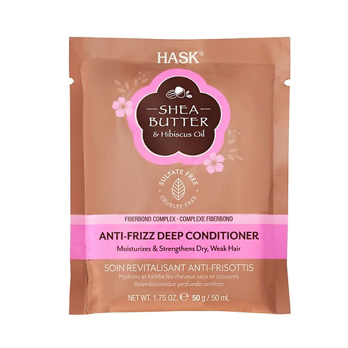 HASK Маска для непослушных волос с маслом ши и экстрактом гибискуса Shea Butter Anti-Frizz Deep Conditioner 50 #1