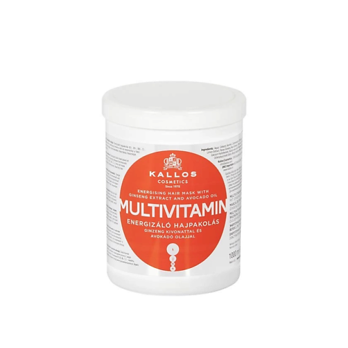 KALLOS COSMETICS Маска для волос с экстрактом женьшеня, апельсина и маслом авокадо Multivitamin 1000 #1