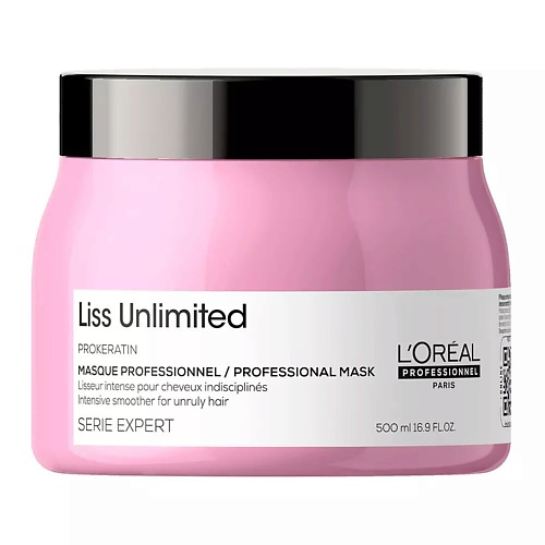 L'OREAL PROFESSIONNEL Разглаживающая маска с про кератином для непослушных волос Liss Unlimited 500 #1