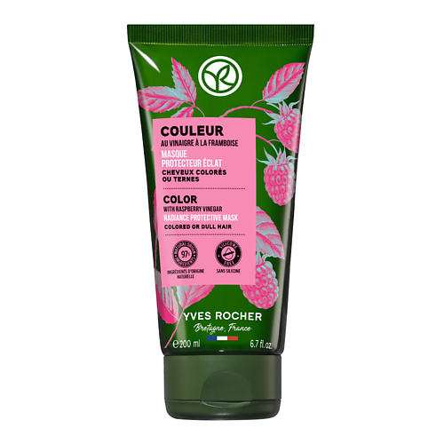 YVES ROCHER Маска блеск и стойкость цвета с малиновым уксусом – Для окрашенных и тусклых волос 200 #1