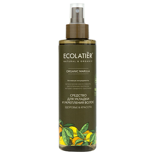ECOLATIER GREEN Cредство для укладки и укрепления волос ЗДОРОВЬЕ & КРАСОТА ORGANIC MARULA, 200 мл 200 #1