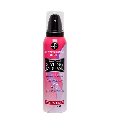 PROFESSIONAL TOUCH Мусс для волос B5& silk protein (экстрасильной фиксации) 150 #1
