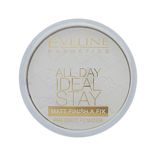 EVELINE Пудра компактная для лица матирующая All Day Ideal Stay Pressed Powder #1