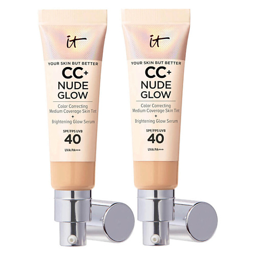 IT COSMETICS Тональный крем с сияющим финишем Nude Glow CC Cream Duo SPF40, 2 шт #1