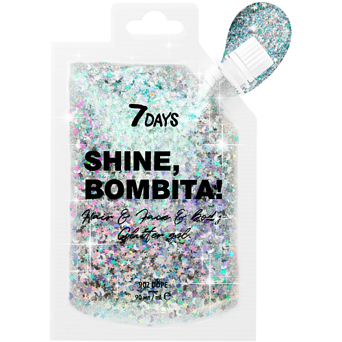 7DAYS Глиттер для лица и тела, блестки SHINE BOMBITA #1
