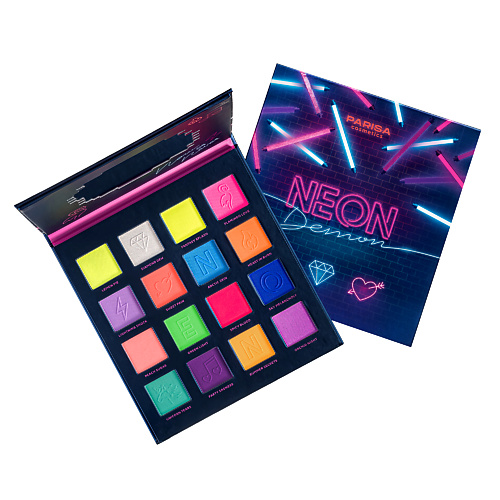 PARISA COSMETICS Набор теней для век NEON Demon 16 оттенков #1