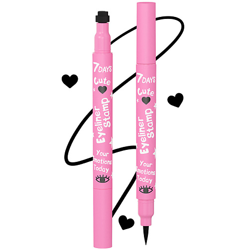 7DAYS подводка для глаз CUTE black stamp #1