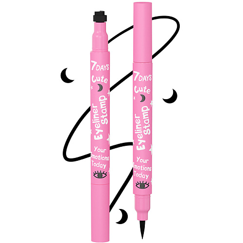 7DAYS подводка для глаз CUTE black stamp #1
