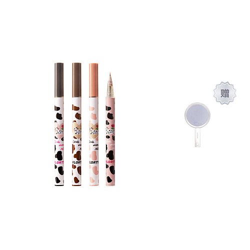 FLORTTE Подводка-фломастер для глаз Eyeliner Pen, набор #1