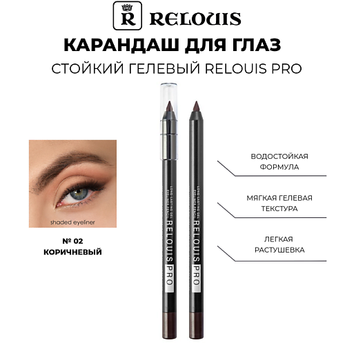 RELOUIS Карандаш для глаз стойкий гелевый PRO #1