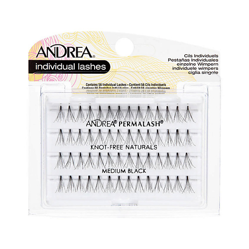 ANDREA Пучки ресниц безузелковые средние черные Perma Lash Naturals Natural Medium #1