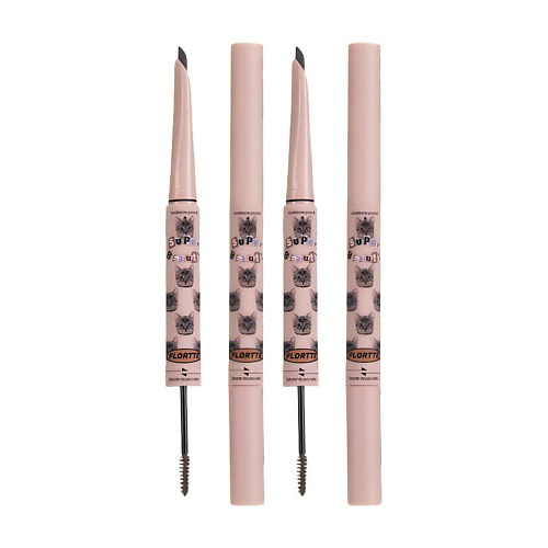 FLORTTE Двусторонний карандаш-тушь Eyebrow Pencil & Brow Mascara, набор #1