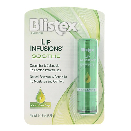 BLISTEX Успокаивающий бальзам для губ с огурцом и календулой Lip Infusions Soothe #1