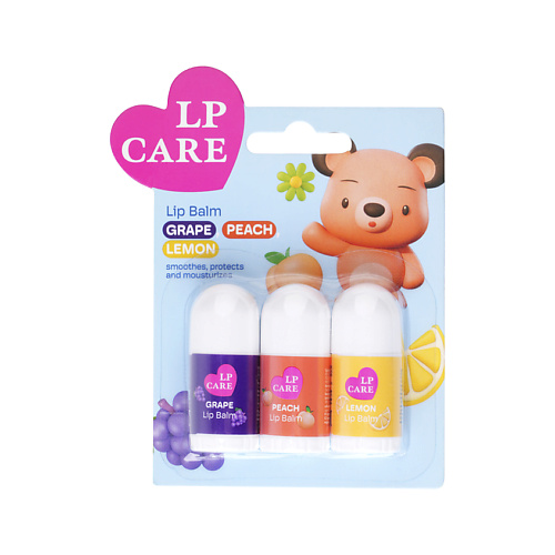 LP CARE Набор бальзамов для губ (виноград, персик, лимон) #1