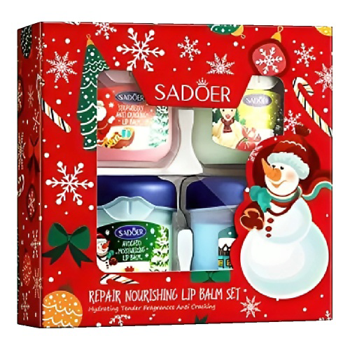 SADOER Набор бальзамов для губ питательных Christmas #1