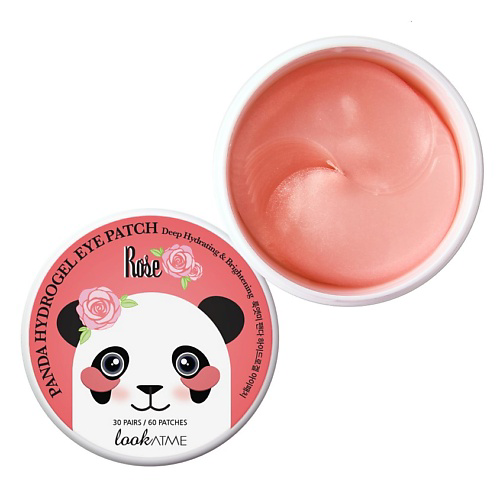 LOOK AT ME Патчи для глаз гидрогелевые с экстрактом розы Panda Hydrogel Eye Patch Rose #1