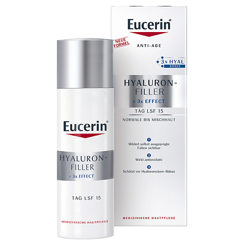 EUCERIN Антивозрастной крем для ухода за нормальной и комбинированной кожей Hyaluron-Filler SPF 15 50 #1