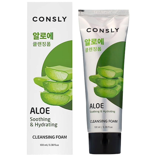 CONSLY Пенка для умывания успокаивающая кремовая c экстрактом алоэ вера Aloe Vera Soothing Creamy Cleansing Foam 100 #1